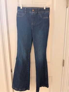 Spanx Womens Dark Blue Flared Jeans